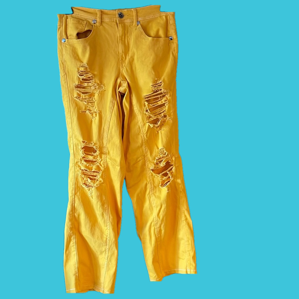 **LAST CHANCE ** Ashton Michael ripped yellow pants